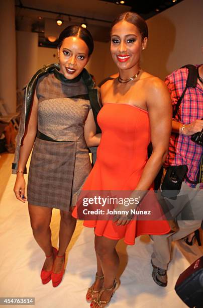Angela Simmons and Skylar Diggins attend Argyleculture By Russell Simmons during Mercedes-Benz Fashion Week Spring 2015 at Helen Mills Event Space on...