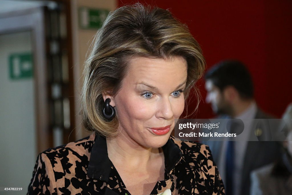 Queen Mathilde Of Belgium Visits Henry Van De Velde's Exhibition At The Royal Museum Of Art And History In Brussels