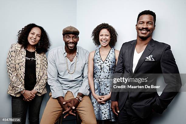 Director Gina Prince-Bythewood, producer Amar'e Stoudemire, actors Gugu Mbatha-Raw and Nate Parker of "Beyond the Lights" poses for a portrait during...