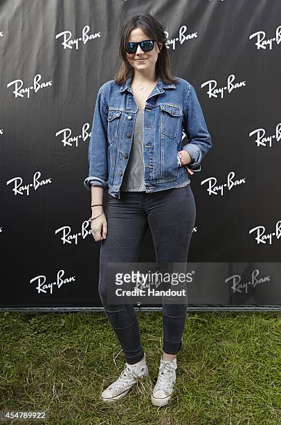 In this handout image supplied by Ray-Ban, Emer Kenny attends The Ray-Ban Rooms at Bestival poses during the 2nd day of Bestival 2014 at Robin Hill...