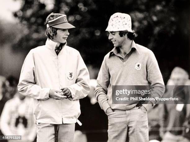 Mark James and Ken Brown of the Great Britain & Ireland team during the Ryder Cup golf competition held at the Royal Lytham and St Annes Golf Club in...