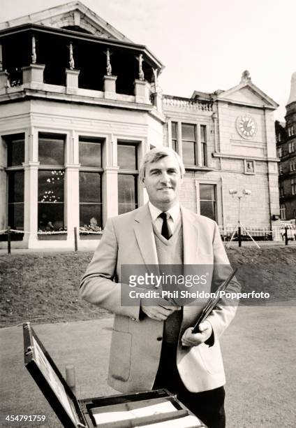 Ivor Robson, the Official Announcer, during the Dunhill Cup golf competition held at the Old Course at St Andrews in Scotland, circa October 1988.