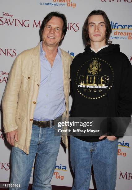 Actor Bill Paxton and son James Paxton arrive at the 'Saving Mr. Banks' - Los Angeles Premiere at Walt Disney Studios on December 9, 2013 in Burbank,...