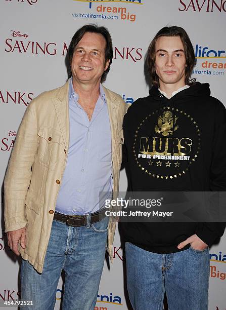 Actor Bill Paxton and son James Paxton arrive at the 'Saving Mr. Banks' - Los Angeles Premiere at Walt Disney Studios on December 9, 2013 in Burbank,...