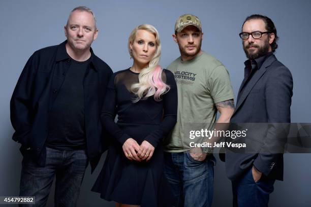 Screenwriter Dennis Lehane, actress Noomi Rapace, actor Tom Hardy and director Michael R. Roskam of "The Drop" pose for a portrait during the 2014...