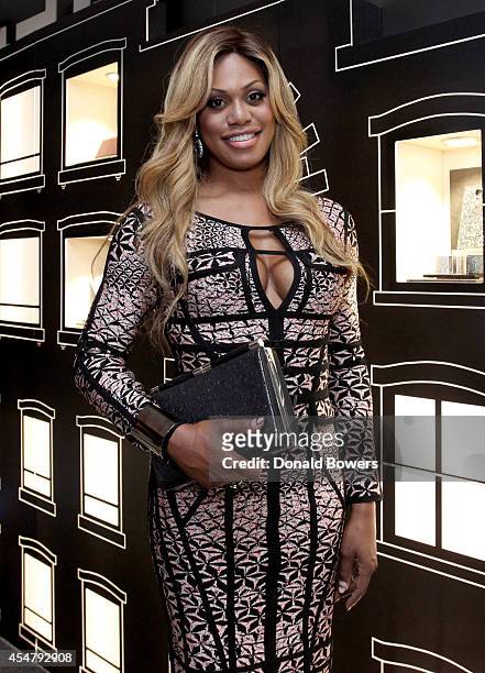 Actress Laverne Cox seen at the Samsung Galaxy Lounge at Mercedes-Benz Fashion Week Spring 2015 at Lincoln Center on September 4, 2014 in New York...