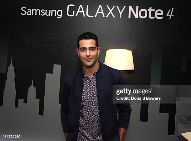 Actor Jesse Metcalfe seen in the Samsung Galaxy Lounge at Mercedes-Benz Fashion Week Spring 2015 at Lincoln Center on September 4, 2014 in New York...