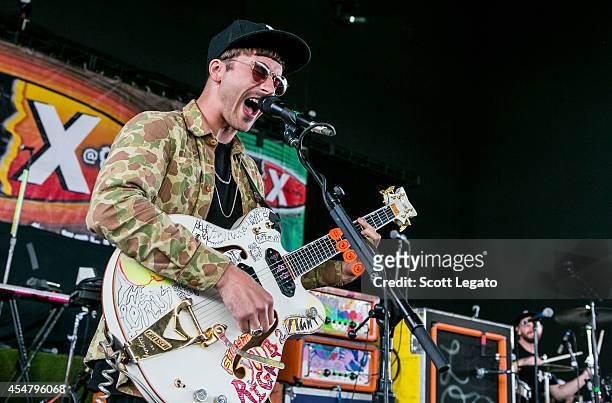 John Gourley of Portugal. The Man performs at Chill on the Hill Day 1 at Freedom Hill Amphitheater on September 6, 2014 in Sterling Heights, Michigan.