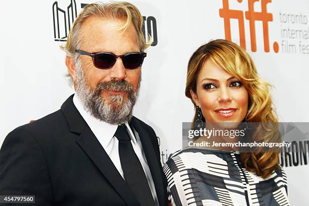 Actor Kevin Costner and wife Christine Costner arrive at the "Black And White" Premiere during the 2014 Toronto International Film Festival held at...