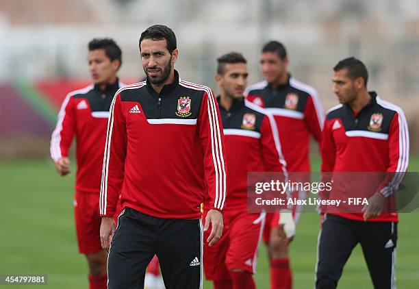 Mohamed Aboutreika of Al Ahly Sport Club looks on during a training session at the Agadir Stadium on December 10, 2013 in Agadir, Morocco.