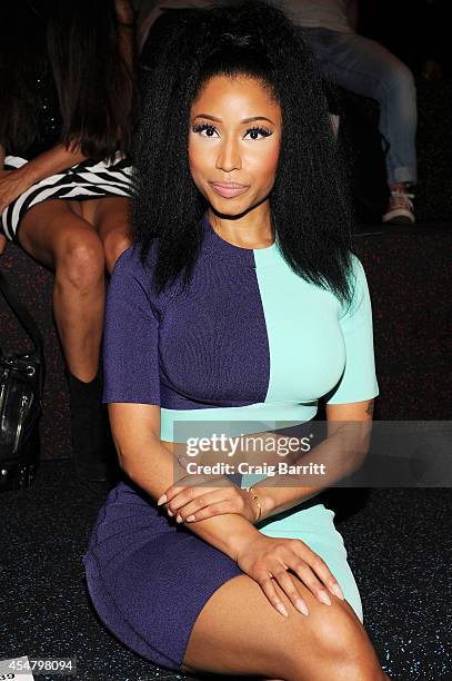 Nicki Minaj attends the Alexander Wang fashion show during Mercedes-Benz Fashion Week Spring 2015 at Pier 94 on September 6, 2014 in New York City.