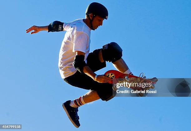 Tony Hawk in action during the Xtreme Life Fest on September 6, 2014 in Buenos Aires, Argentina. This is Tony Hawk's first exhibition in Argentina.