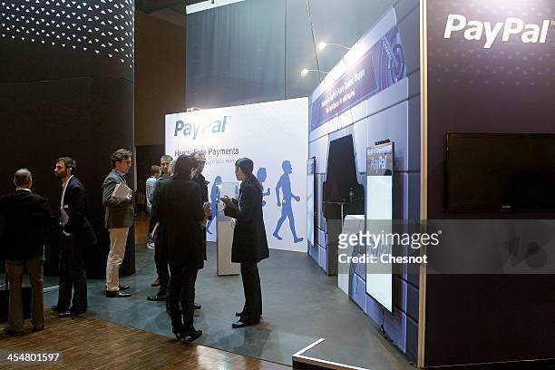 General ambiance at the PayPal stand during 'LeWeb 2013' conference on December 10, 2013 in Saint-Denis, France. Le Web is Europe's largest tech...
