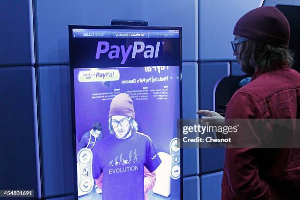 General ambiance at the PayPal stand during 'LeWeb 2013' conference on December 10, 2013 in Saint-Denis, France. Le Web is Europe's largest tech...