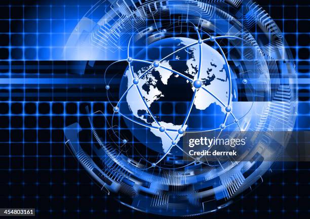 globe global communications - lights from space stock illustrations