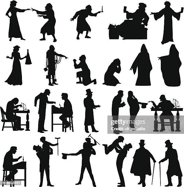 scrooge - ebenezer scrooge stock illustrations