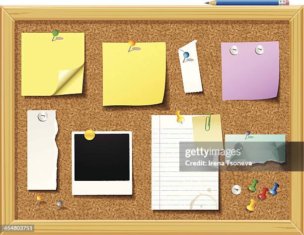 bulletin board - illustration - notice board stock illustrations