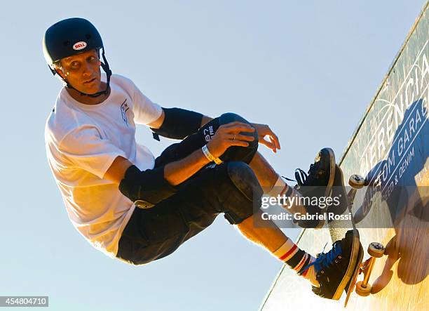 Tony Hawk in action during the Xtreme Life Fest on September 6, 2014 in Buenos Aires, Argentina. This is Tony Hawk's first exhibition in Argentina.