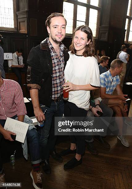 Ben Lovett and Jemima Janney attend Billy Reid during Mercedes-Benz Fashion Week Spring 2015 at The Highline Hotel on September 6, 2014 in New York...