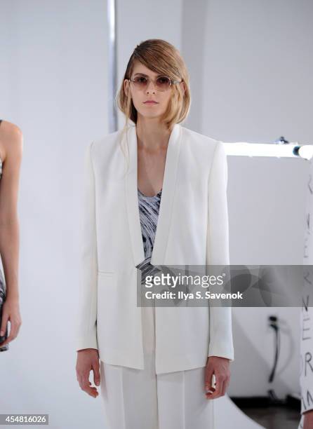 Model poses at the Zoe Jordan fashion show during MADE Fashion Week Spring 2015 at Milk Studios on September 6, 2014 in New York City.