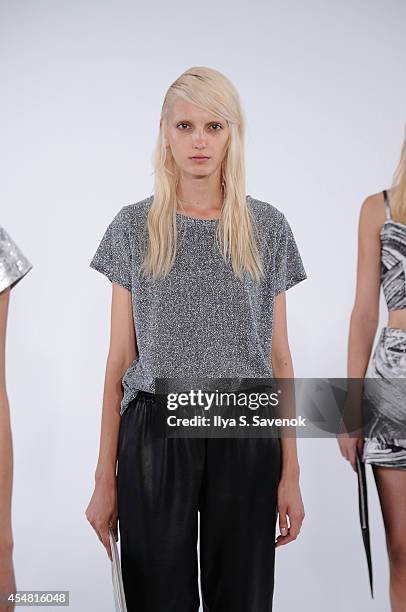 Model poses at the Zoe Jordan fashion show during MADE Fashion Week Spring 2015 at Milk Studios on September 6, 2014 in New York City.