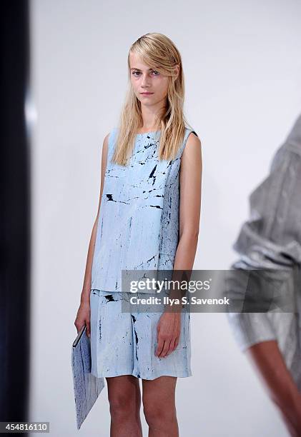 Model poses at the Zoe Jordan fashion show during MADE Fashion Week Spring 2015 at Milk Studios on September 6, 2014 in New York City.