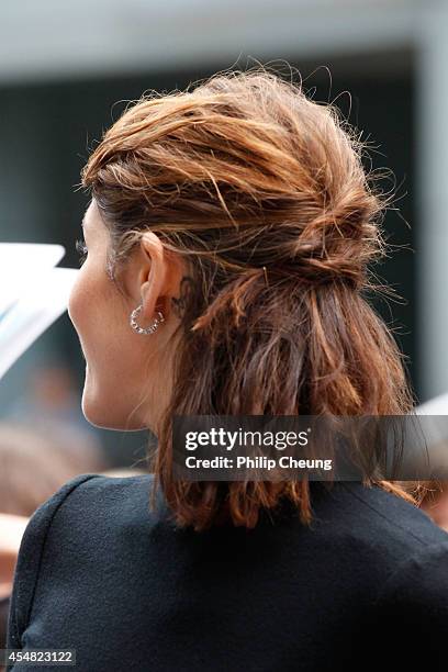 Actress Gemma Arterton attends the premiere of "Gemma Bovery" during the 2014 Toronto International Film Festival at Winter Garden Theatre on...
