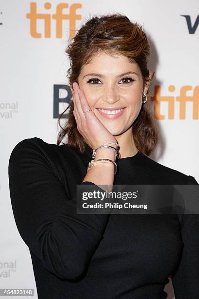 Actress Gemma Arterton attends the premiere of "Gemma Bovery" during the 2014 Toronto International Film Festival at Winter Garden Theatre on...