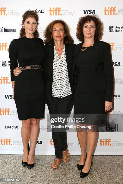 Actress Gemma Arterton, director Anne Fontaine and actress Isabelle Candelier attend the premiere of "Gemma Bovery" during the 2014 Toronto...