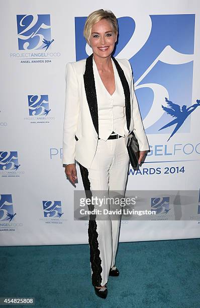 Actress Sharon Stone attends the 2014 Angel Awards at Project Angel Food on September 6, 2014 in Los Angeles, California.