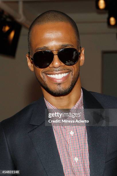 Eric West attends Parsons MFA runway show during MADE Fashion Week Spring 2015 at Milk Studios on September 6, 2014 in New York City.