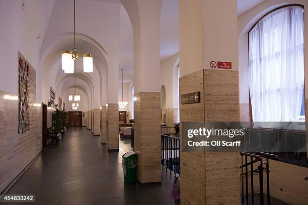 The interior of the Central Criminal Court, known as the 'Old Bailey', on September 3, 2014 in London, England. The Old Bailey began as a sessions...