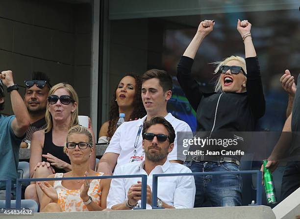 Sean Paul and his wife Jordi Stewart, Chris Evert, Henrik Lundqvist and his wife Therese Andersson, Gwen Stefani attend the men's semi finals during...
