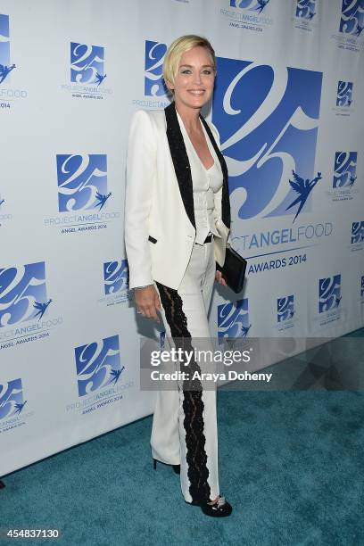 Sharon Stone attends the Project Angel Food's 25th Anniversary Angel Awards 2014, honoring Aileen Getty with the Inaugural Elizabeth Taylor...