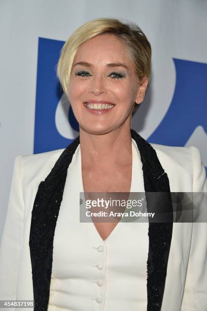 Sharon Stone attends the Project Angel Food's 25th Anniversary Angel Awards 2014, honoring Aileen Getty with the Inaugural Elizabeth Taylor...