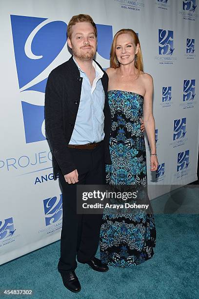 Howard Rosenberg and Marg Helgenberger attend the Project Angel Food's 25th Anniversary Angel Awards 2014, honoring Aileen Getty with the Inaugural...