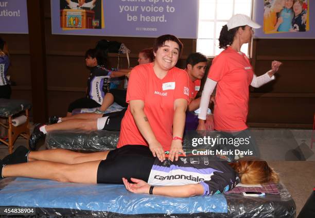 General view of the atmosphere at the finish line of the Best Buddies Challenge Hearst Castle at Hearst Ranch on September 6, 2014 in San Simeon,...