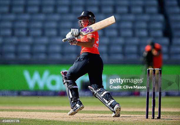 Lauren Winfield of England in action batting during the NatWest Women's International T20 match between Engalnd Women and South Africa Women at...