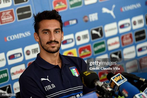 Davide Astori during Italy Press Conference at Coverciano on September 7, 2014 in Florence, Italy.