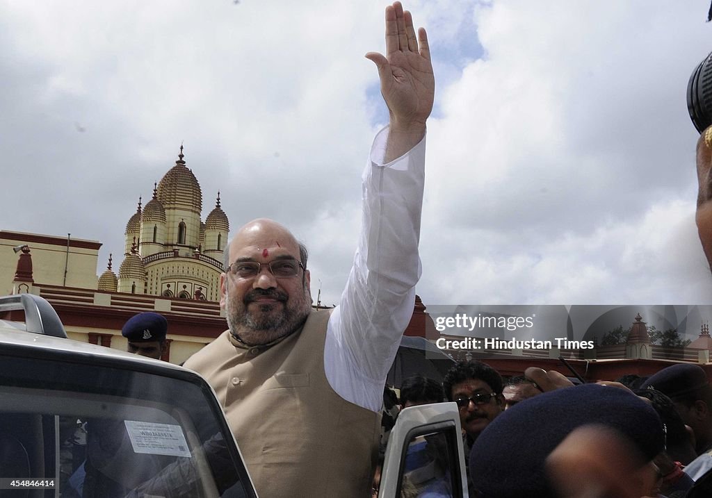 BJP Chief Amit Shah Visits Dakshineswar Temple In Kolkata