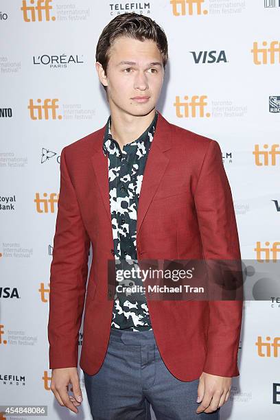 Ansel Elgort arrives at the premiere of Men, Women and Children held during the 2014 Toronto International Film Festival - Day 3 on September 6, 2014...