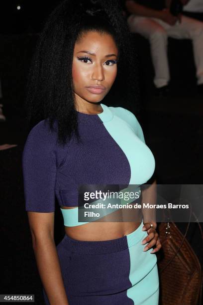 Nicki Minaj attends the Alexander Wang show during Fashion Week Spring 2015 at Pier 94 on September 6, 2014 in New York City.
