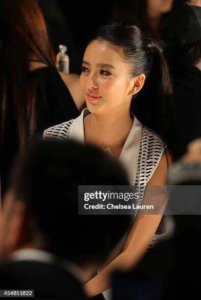 Tong Liya attends the Fashion Shenzhen fashion show during Mercedes-Benz Fashion Week Spring 2015 at The Salon at Lincoln Center on September 7, 2014...