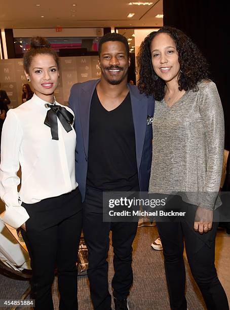 Actress Gugu Mbatha-Raw, actor Nate Parker and writer/director Gina Prince-Bythewood attend the Variety Studio presented by Moroccanoil at Holt...