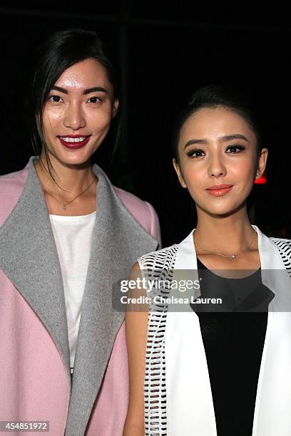 Bonnie Chen and Tong Liya attend the Fashion Shenzhen fashion show during Mercedes-Benz Fashion Week Spring 2015 at The Salon at Lincoln Center on...