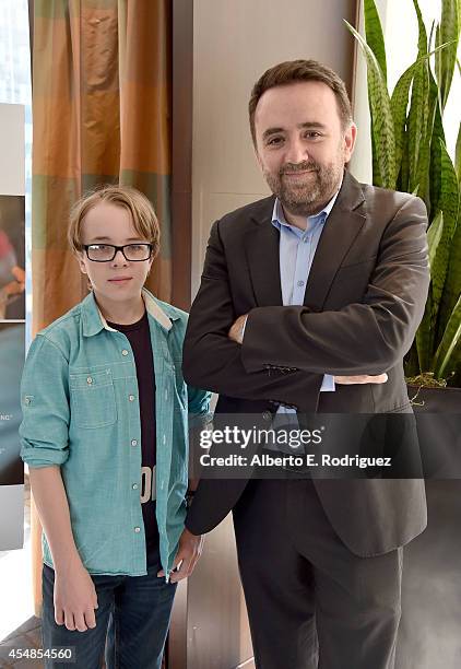 Actor Ed Oxenbould and Writer/Director/Producer Robert Connolly attend the "Paper Planes" photo call during the 2014 Toronto International Film...