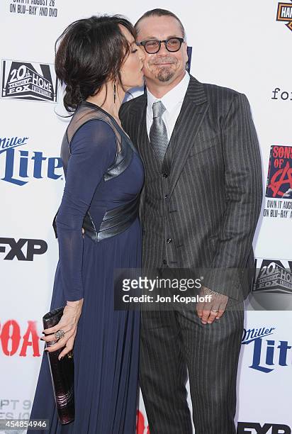 Actress Katey Sagal and creator Kurt Sutter arrive at FX's "Sons Of Anarchy" Premiere at TCL Chinese Theatre on September 6, 2014 in Hollywood,...