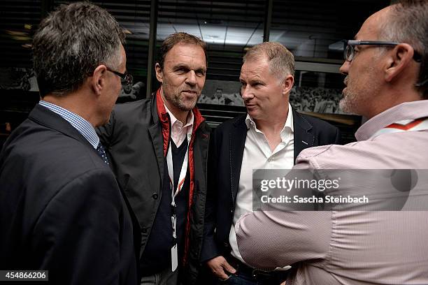 Helmut Sandrock, Holger Osieck, Stefan Reuter and Juergen Kohler attend the 'Club Of Former National Players' meeting prior to the EURO 2016...