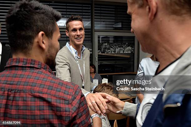 Ilkay Guendogan, Sebastian Kehl and Joerg Heinrich attend the 'Club Of Former National Players' meeting prior to the EURO 2016 qualifier match...