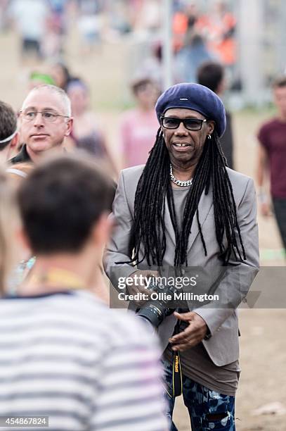 Nile Rodgers meeting fans around the site ahead of his headline show on day 4 of Bestival at Robin Hill Country Park on September 7, 2014 in Newport,...